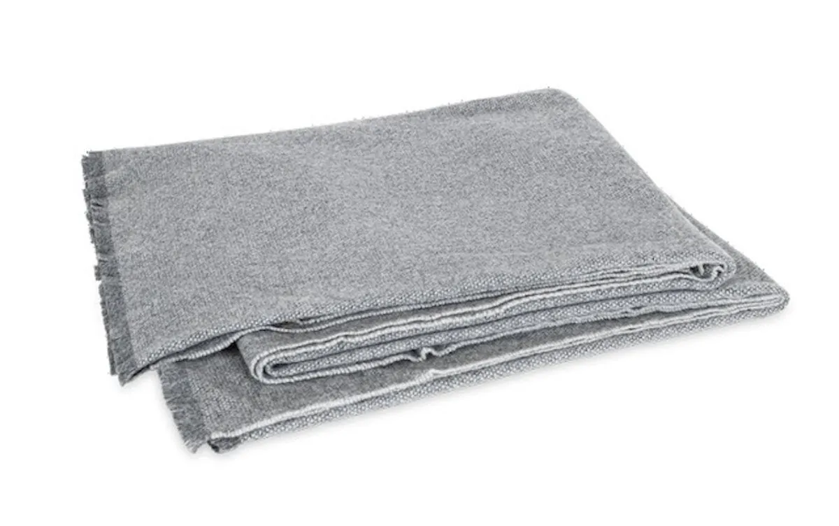 Agnes Smoke Gray Throw Blanket by Matouk