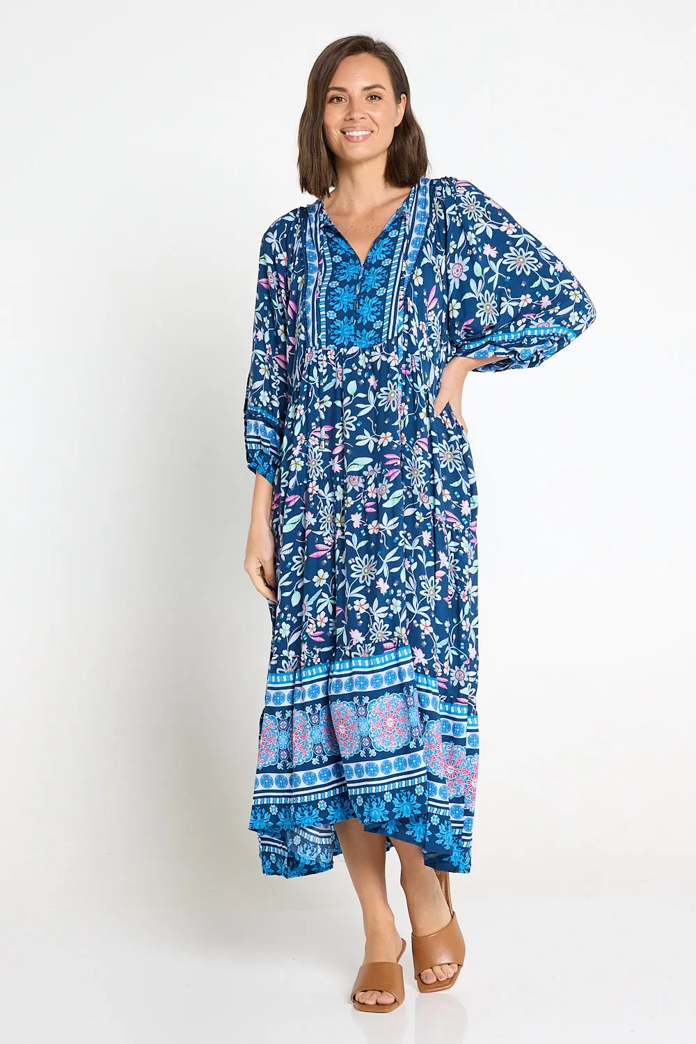 Aleria Dress - Navy Floral