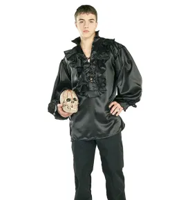 Black Satin Pirate Shirt