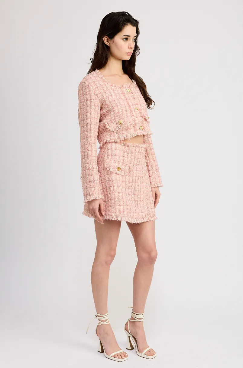 Blush Tessa Tweed Skort