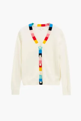 Cardigan, Cream/Multi