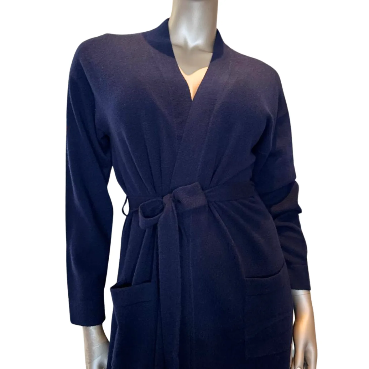 Cashmere Dressing Gown in Navy