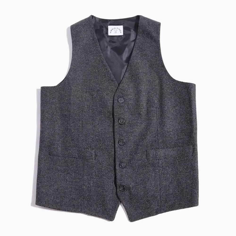 Charcoal Tweed Vest