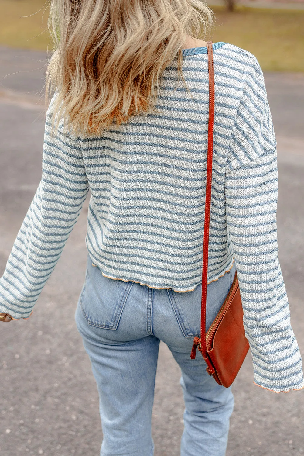 Crystal Stripped Henley Top