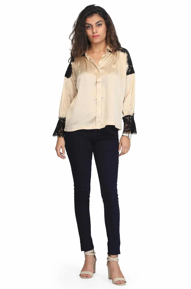 FLIPPA SATIN LACE SHIRT