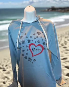 Genesee/ ROC Heart Hoodie Light Blue