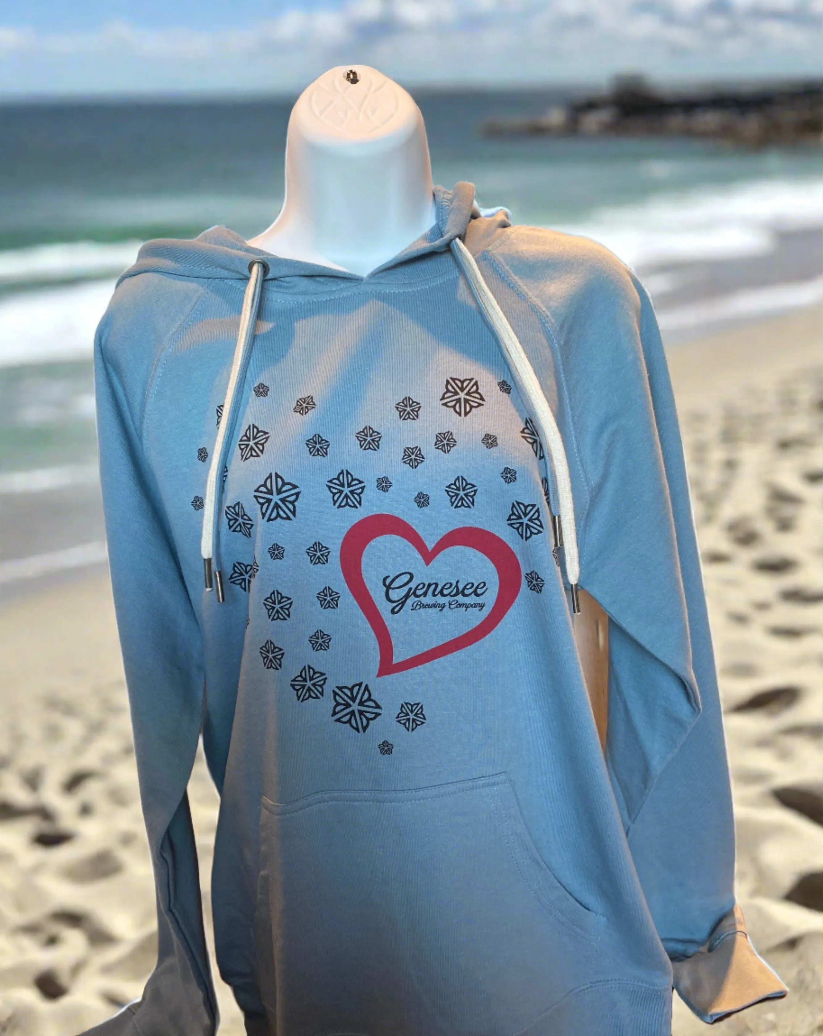 Genesee/ ROC Heart Hoodie Light Blue