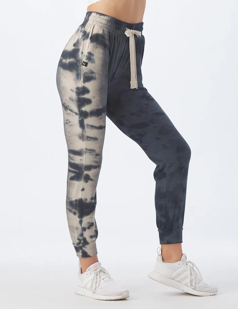 Halfway Jogger, Black/Oatmeal Tie Dye