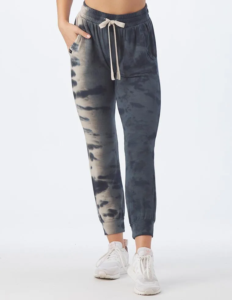 Halfway Jogger, Black/Oatmeal Tie Dye