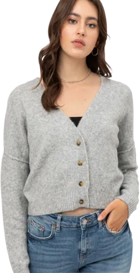 Heather Gray Cropped Cardigan