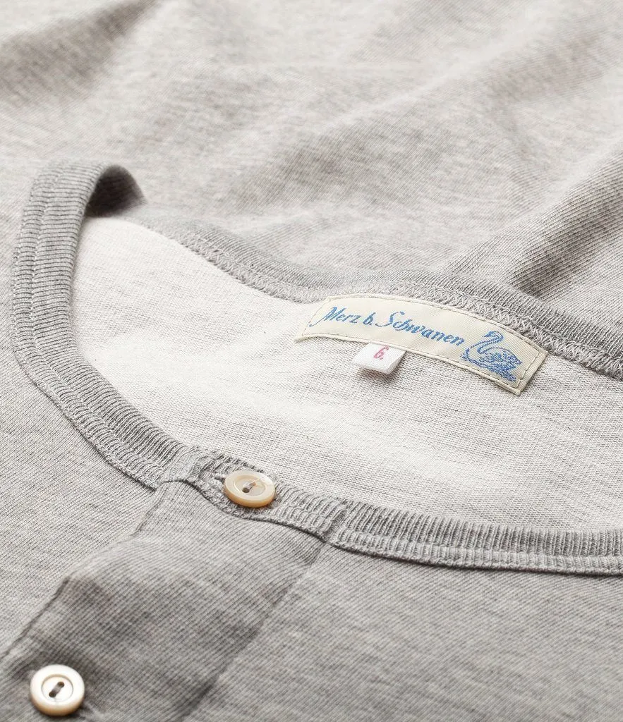 HENLEY | Organic Long Sleeve T-Shirt | Grey Melange