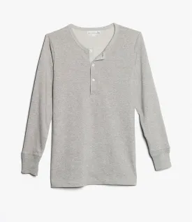 HENLEY | Organic Long Sleeve T-Shirt | Grey Melange