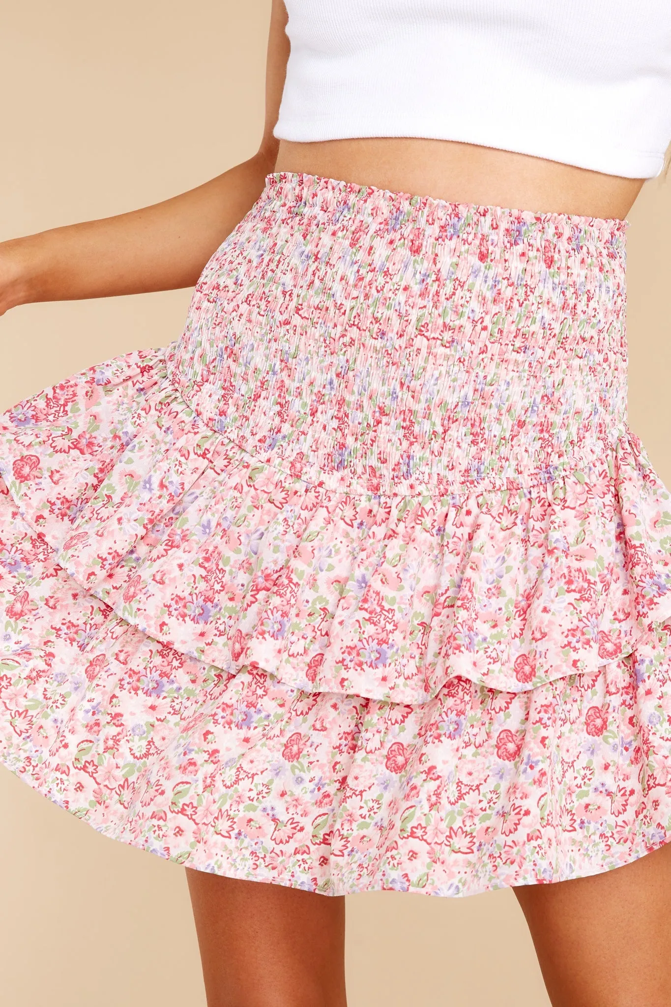 Innocent Heart Pink Floral Print Skort