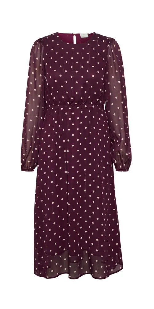 Kaffe Polka Dot Midi Dress