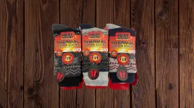 Mens Heat Machine Socks Thermal Tog 2.3 Warm Winter Slipper Socks - Snow Flake