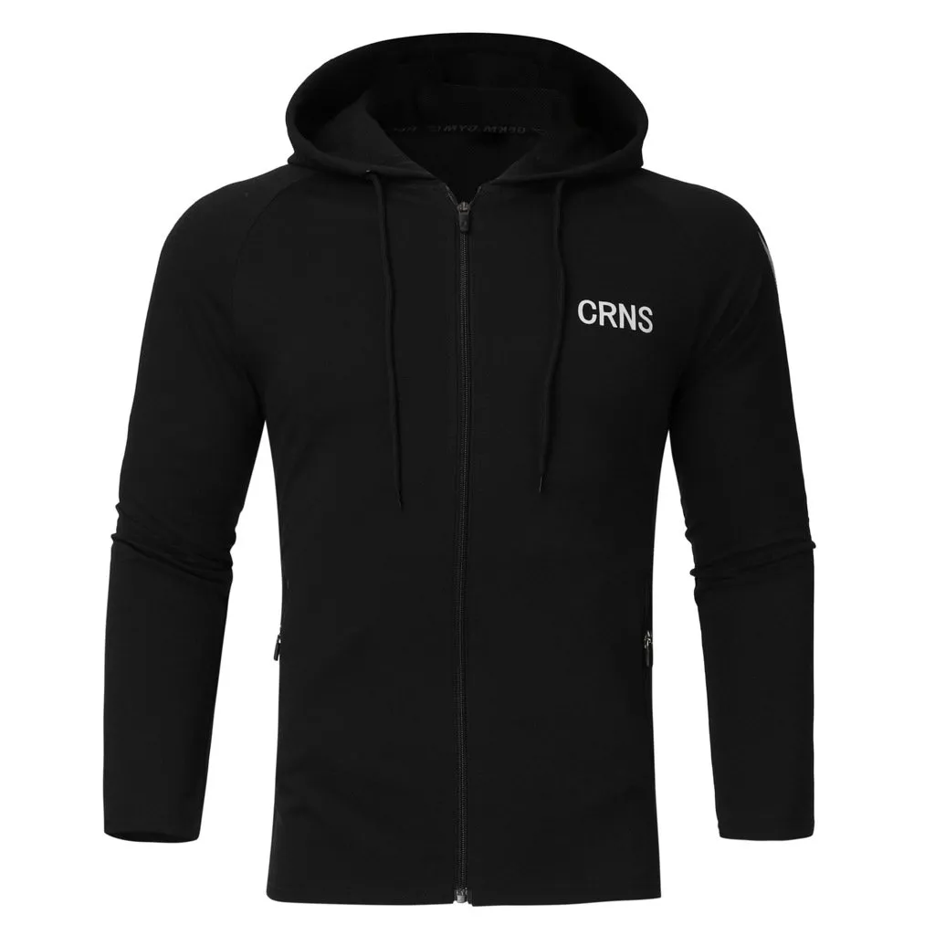 Men's Sports Hoodie Jacket with Zip Closure