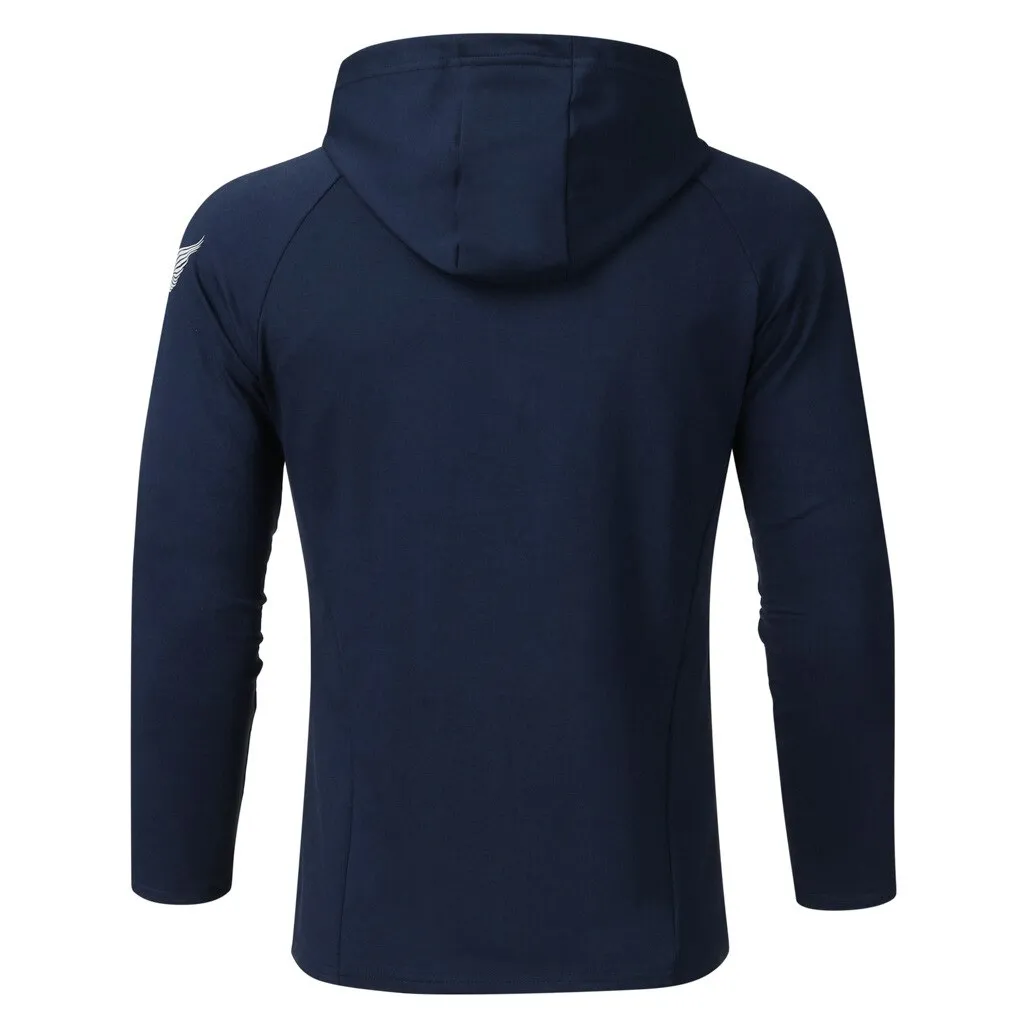 Men's Sports Hoodie Jacket with Zip Closure