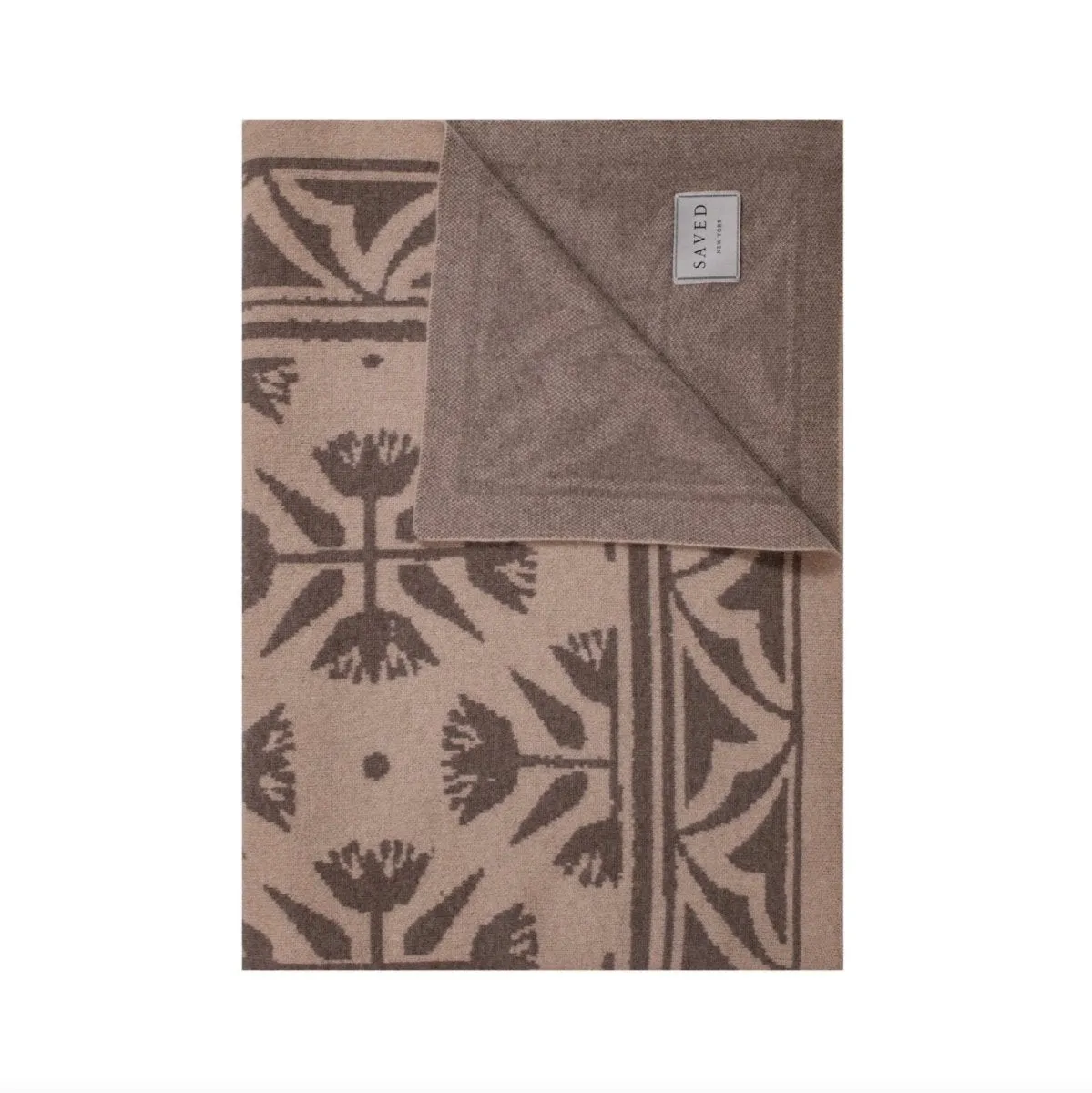 Monaco Tan Cashmere Blankets by Saved New York