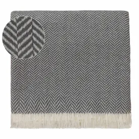 Nerva Cashmere Blanket [Charcoal/Cream]