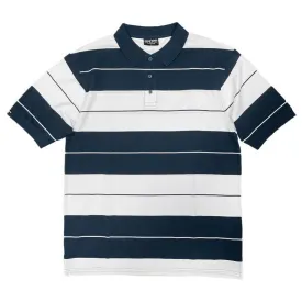 Old School Navy & White Pique Polo