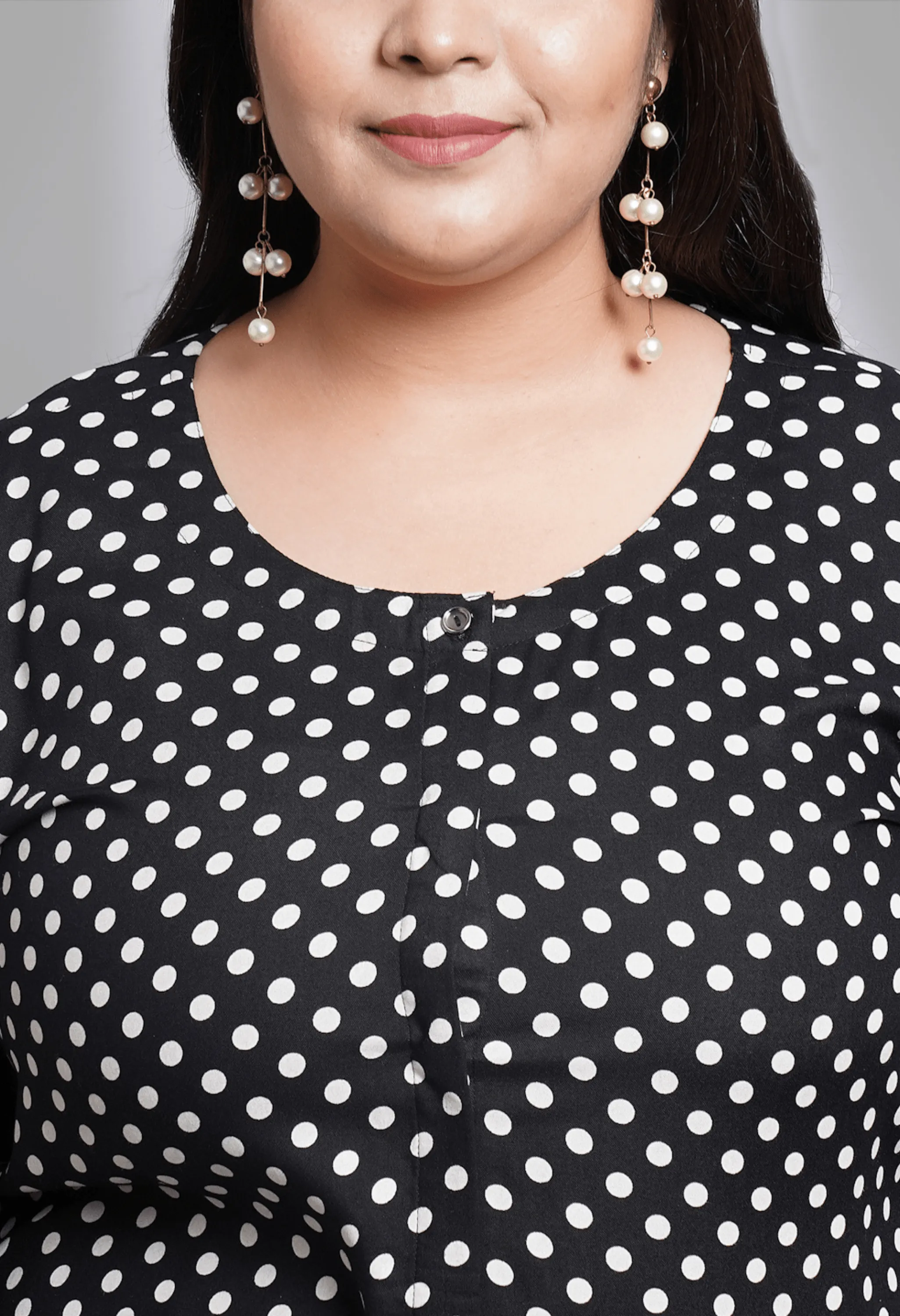 Plus Size Plus Size Polka Dots A-Line Dress