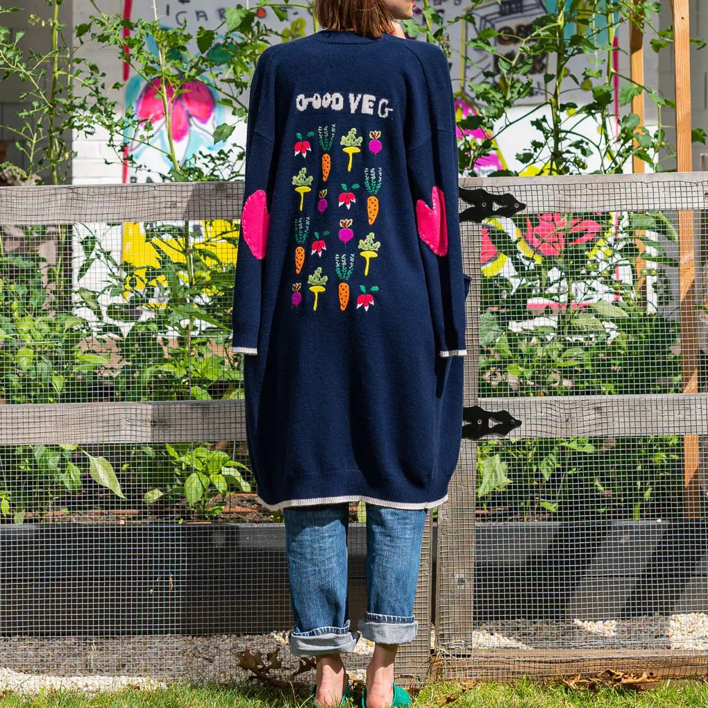 Poppy Cardigan Good Veg, Indigo