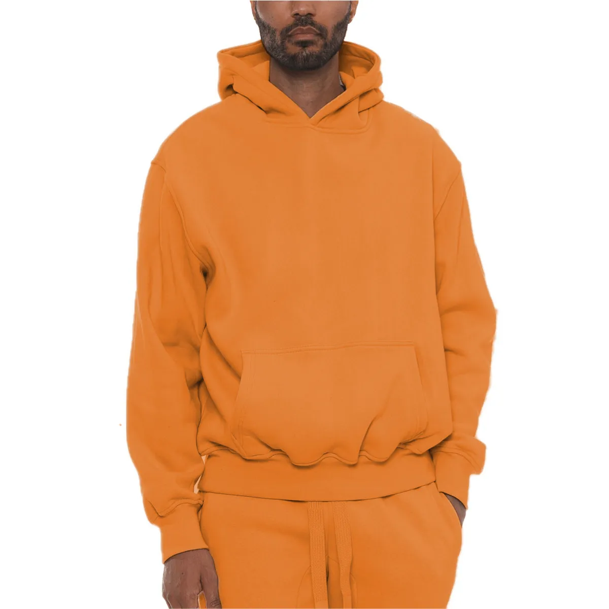 Premium Cotton Blend Hoodie - Orange