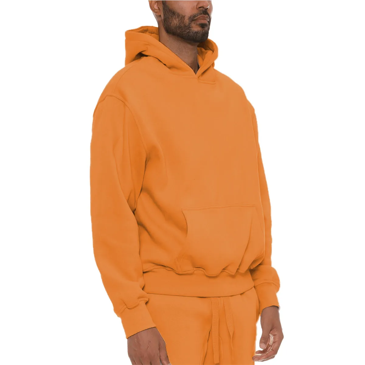 Premium Cotton Blend Hoodie - Orange