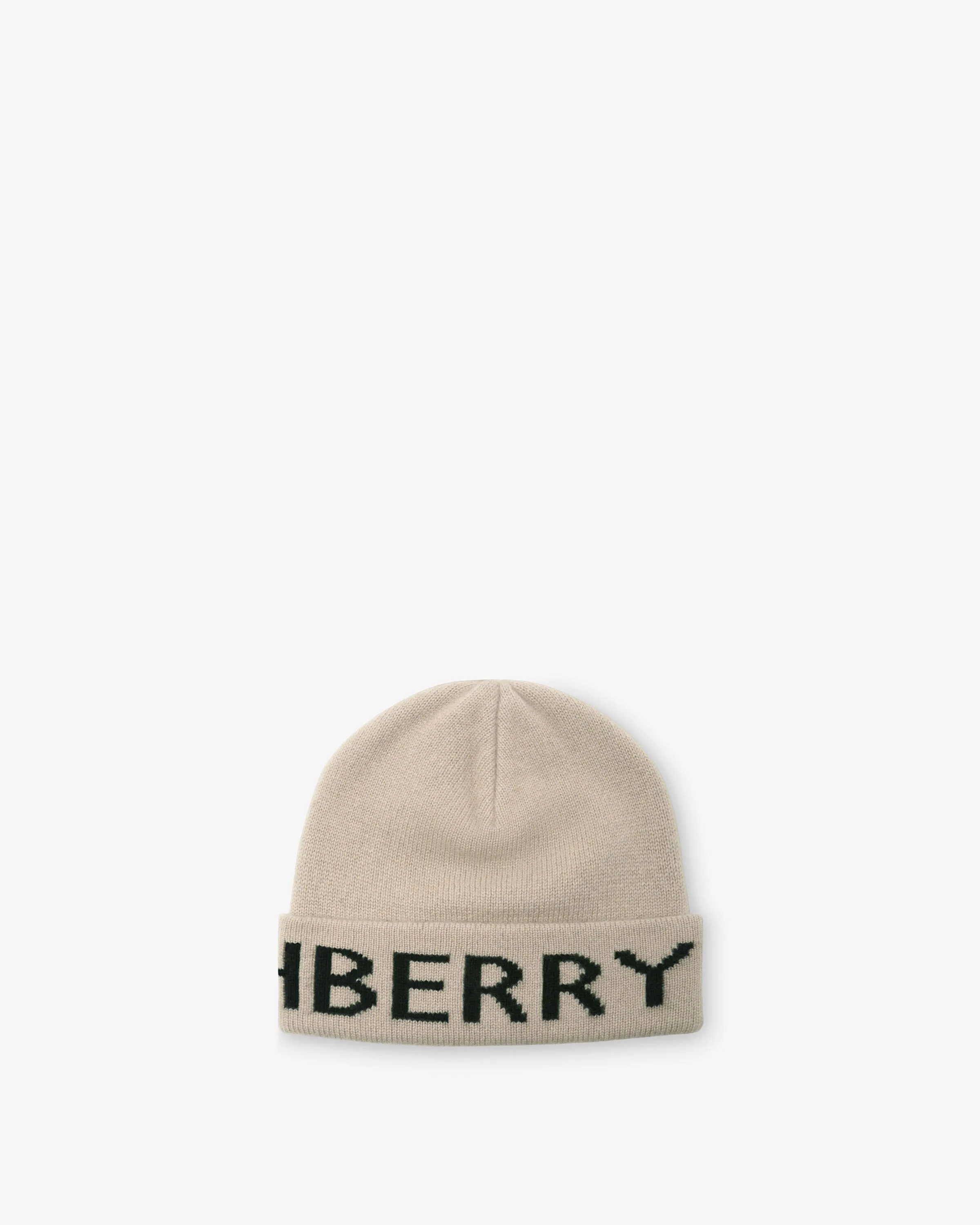 Pure Cashmere Logo Beanie - Camel/Black