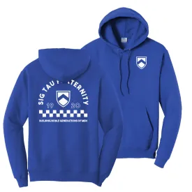 Sig Tau Retro Block Graphic Hoodie