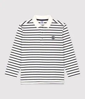 Striped Long-sleeved Polo Shirt